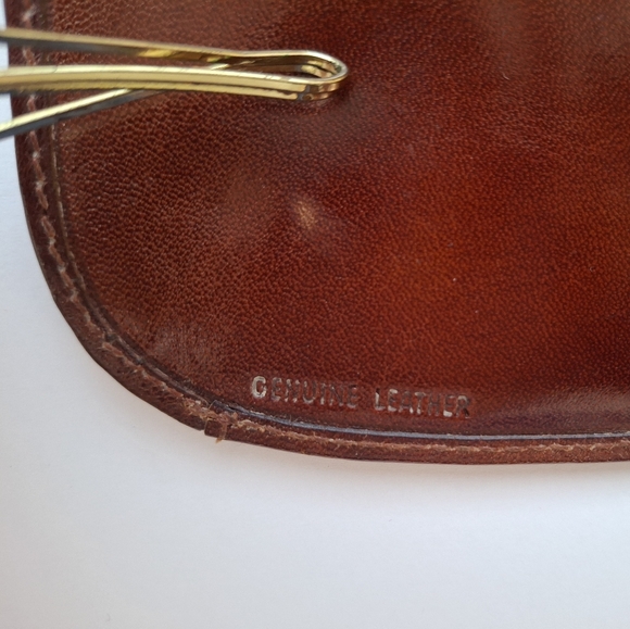 Vintage Smooth Italian Leather Equestrian Wallet in Brown, Bit Bridle Closure - Picture 5 of 11